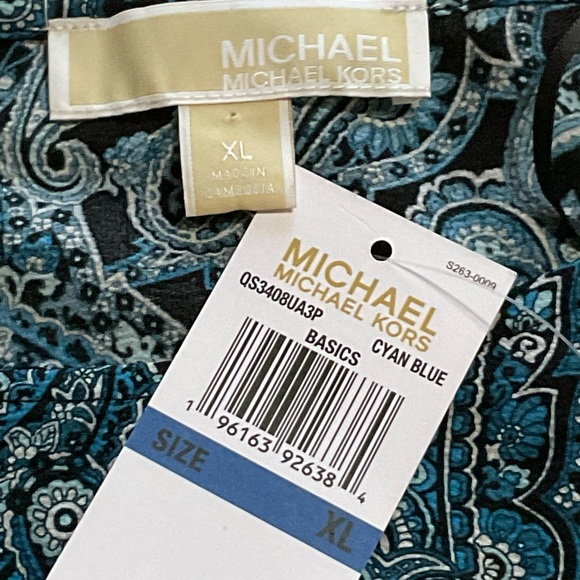 G - Michael Kors Blue Printed Top - Picture 3 of 4